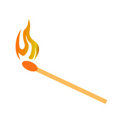 Matchstick icon vector in simple design template