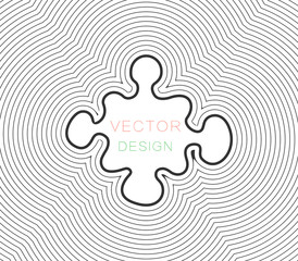 Abstract puzzle on a linear background. Vector illustration.