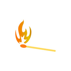 Matchstick icon vector in simple design template