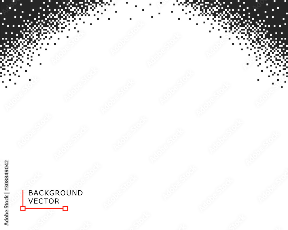 Poster pixel abstract background. monochrome style. banner. vector illustration with space for text.