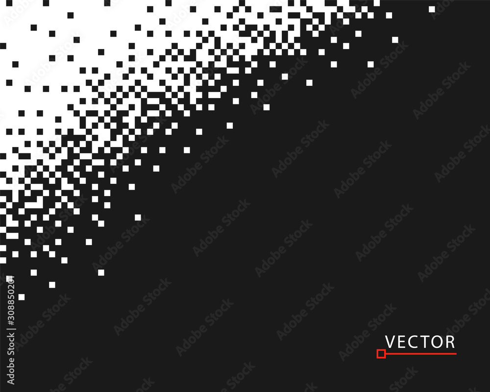 Aufkleber pixel abstract background. monochrome style. vector illustration with space for text.