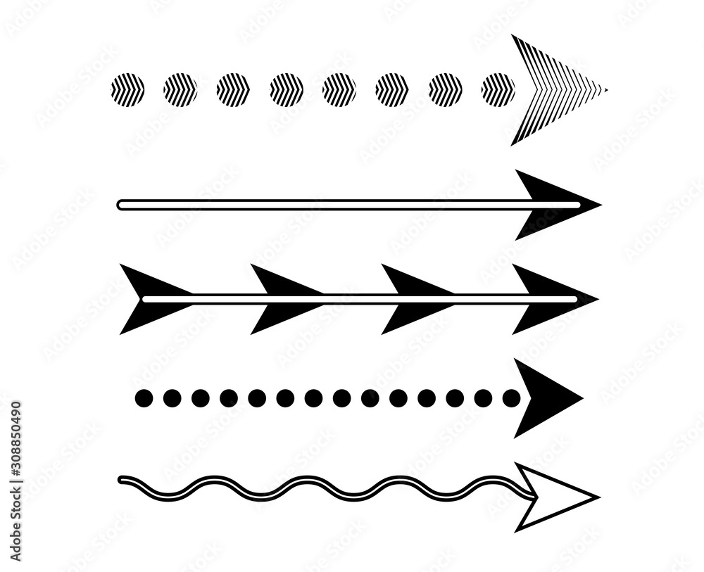 Aufkleber selection of arrows, direction indicators vector elements isolated background.