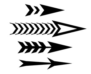 Selection of arrows, direction indicators Vector elements isolated background.