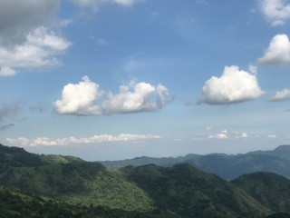 clouds over mountains