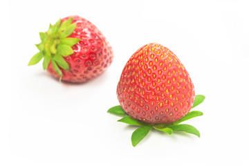Some strawberries on white background