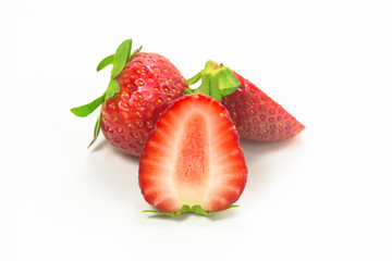 Some strawberries on white background
