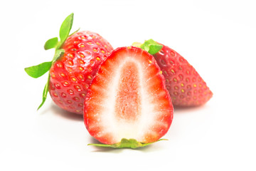 Some strawberries on white background