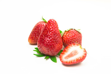 Some strawberries on white background