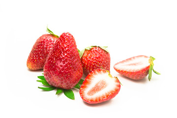 Some strawberries on white background