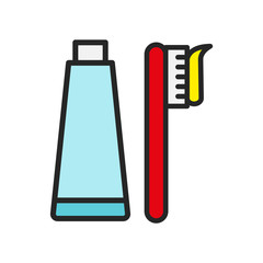 Brush Toothpaste icon vector design templates