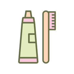 Brush Toothpaste icon vector design templates