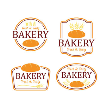 Bakery Logo Vector Set with Badge Design 