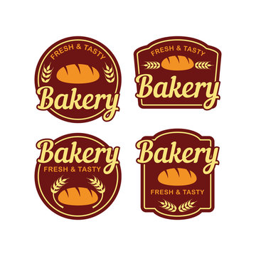 Bakery Logo Vector Set with Badge Design 