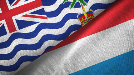 British Indian Territory and Luxembourg two flags textile cloth