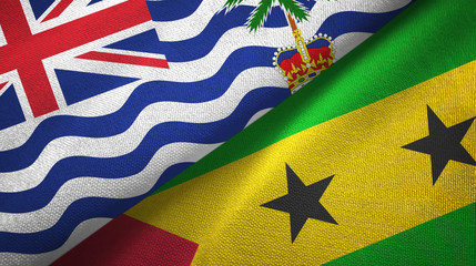 British Indian Territory and Sao Tome and Principe two flags textile cloth