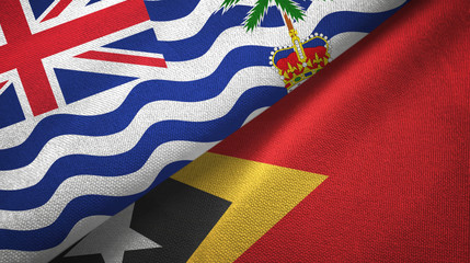 British Indian Territory and Timor-Leste East Timor two flags textile cloth