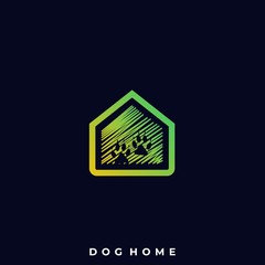 Dog Home Illustration Vector Template