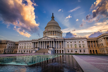 Storm rising over United States Capitol Building, Washington DC