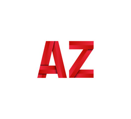 Obraz premium Initial two letter red 3D logo vector AZ
