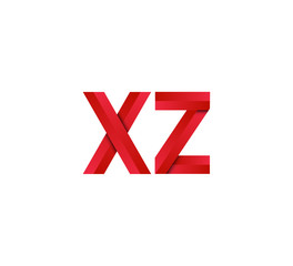 Obraz premium Initial two letter red 3D logo vector XZ