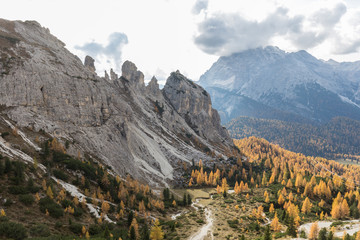 Mountain scenery and Landscapes in the Three Peaks Area of ​​the Dolomites, South Tyrol, Italy