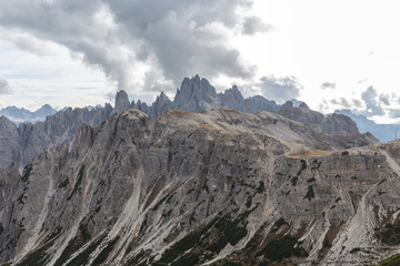Mountain scenery and Landscapes in the Three Peaks Area of ​​the Dolomites, South Tyrol, Italy