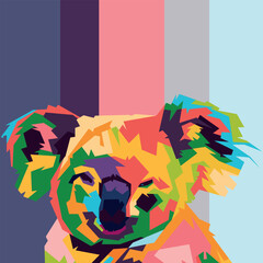 koala face pop art illustration. colorful koala.  © asnan_ad