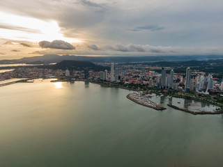 Naklejka premium Beautiful aerial view of the City of Panama 
