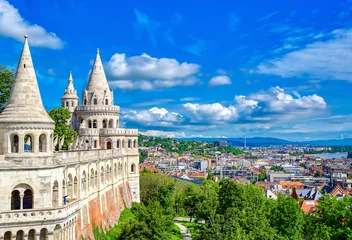 Zelfklevend Fotobehang Fisherman's Bastion, located in the Buda Castle complex, in Budapest, Hungary. © Jbyard