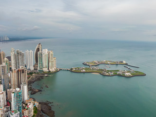 Beautiful aerial view of the City of Panama 