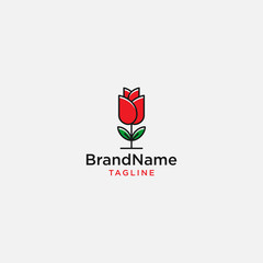 Fototapeta premium Red rose logo template Vector illustration