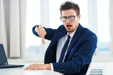 portrait of a businessman working in his office