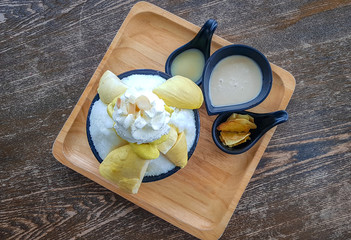 Bingsu durian (Korea desert and King of fruit) in Thailand