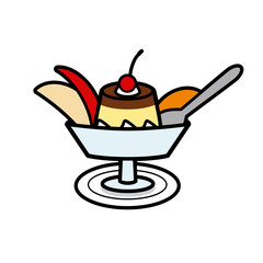 シンプルなプリンアラモード