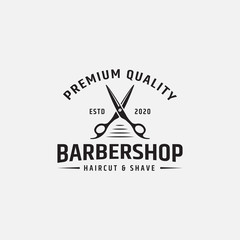 Vintage barbershop vector emblems and labels. Barber badges and logos. Barbershop logo and barber shop vintage label and badge illustration