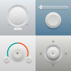 Vector Sets of audio control buttons.