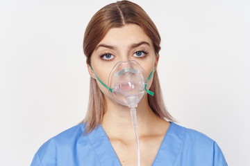 woman in medical mask