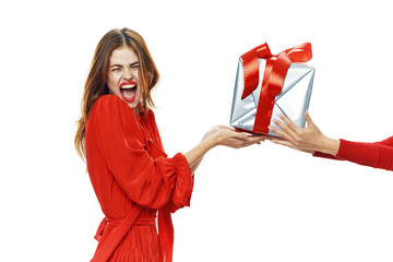 Fototapeta premium girl with gift