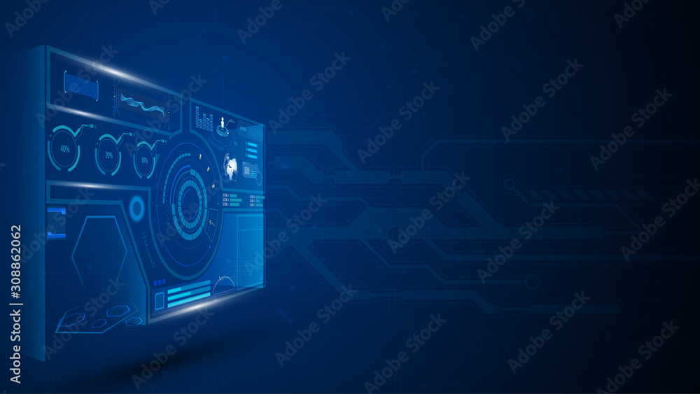 Poster hud ui virtual interactivity design tech concept background