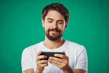 young man with mobile phone