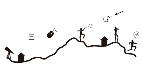 Ilustración personajes siluetas