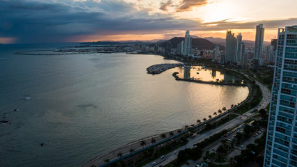 Beautiful aerial view of the City of Panama 