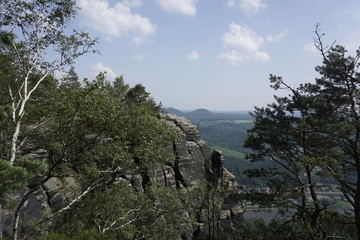 Typical sandstone rock formations spotted from Lilienstein