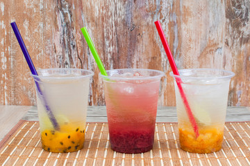 flavored sodas with tropical fruits