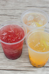 flavored sodas with tropical fruits