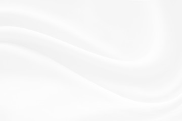 Abstract soft waves of white fabric   highlights future background. 3D illustration and rendering.