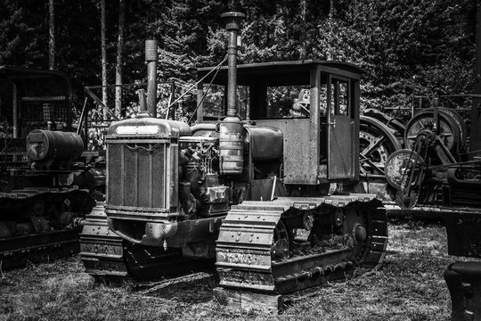old logging tractor