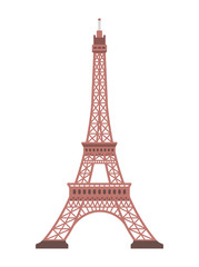 Eiffel tower - France , Paris / World famous buildings vector illustration.
