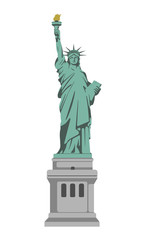Fototapeta na wymiar Statue of liberty - USA, New York / World famous buildings vector illustration.