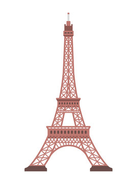 Eiffel tower - France , Paris / World famous buildings vector illustration.
